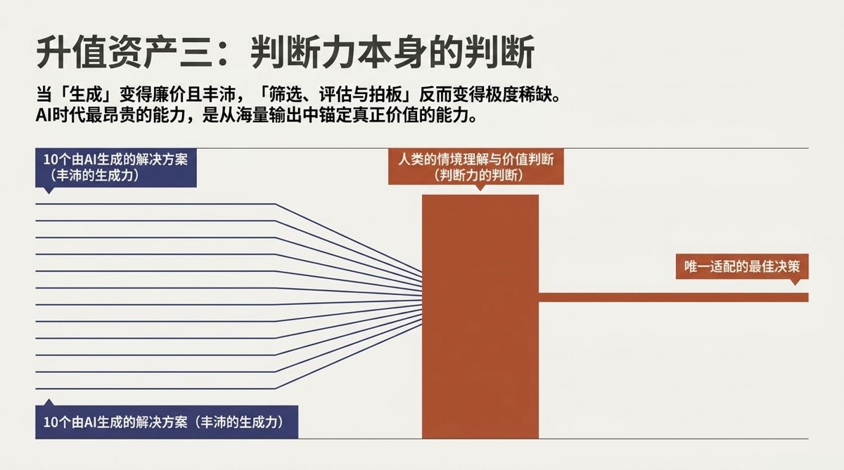 升值资产三：判断力本身的判断——十个AI方案经人类判断收敛为最佳决策